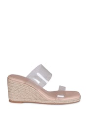 Linzi Nude Amani Perspex Slip On Wedge Espadrille - Image 2 of 4