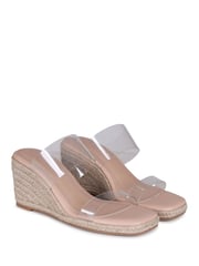 Linzi Nude Amani Perspex Slip On Wedge Espadrille - Image 3 of 4