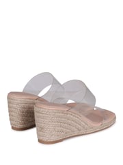 Linzi Nude Amani Perspex Slip On Wedge Espadrille - Image 4 of 4