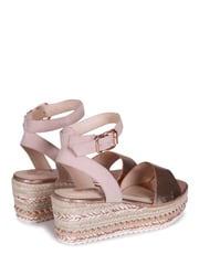 Linzi Rose Gold Disco Espadrille Inspired Wedge With Trim Detail - Image 4 of 4