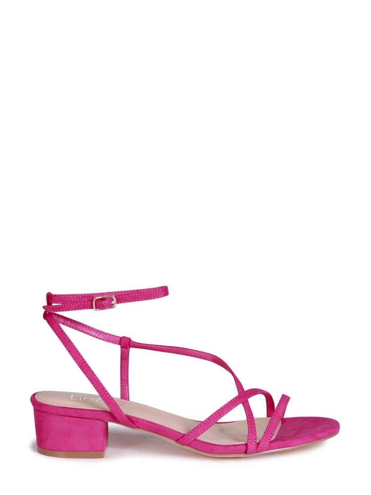 Linzi Fuchsia Pink Calista Block Heeled Sandal With Cross Over Front Straps - Image 2 of 4