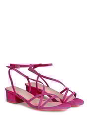 Linzi Fuchsia Pink Calista Block Heeled Sandal With Cross Over Front Straps - Image 3 of 4