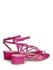 Linzi Fuchsia Pink Calista Block Heeled Sandal With Cross Over Front Straps - Image 4 of 4