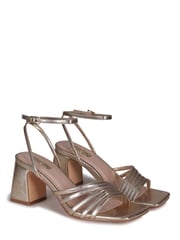 Linzi Gold Aronia Strappy Heeled Sandal With Block Heel - Image 3 of 4