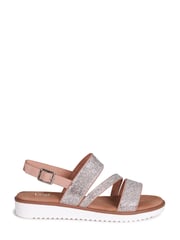 Linzi Silver Twinkle Embellished Strappy Flat Sandals - Image 2 of 4