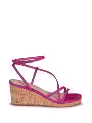 Linzi Pink Aminah Strappy Wedge Sandal With Wrap Around Ankle Strap - Image 2 of 4