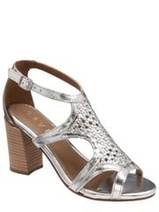 Ravel Silver Handwoven Leather Block Heel Sandal - Image 1 of 4