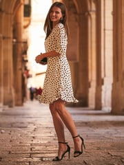 Sosandar White Ruffle Hem Shift Dress - Image 2 of 4