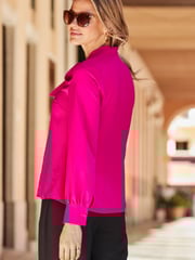 Sosandar Pink Tie Neck Top - Image 4 of 5