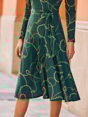 Sosandar Green Long Sleeve Wrap Midi Dress - Image 5 of 5