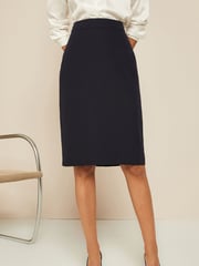 Friends Like These Navy Blue Tailored Pencil Skirt - Image 1 of 4