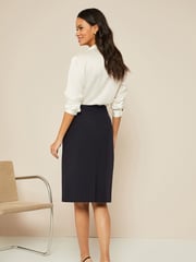 Friends Like These Navy Blue Tailored Pencil Skirt - Image 2 of 4