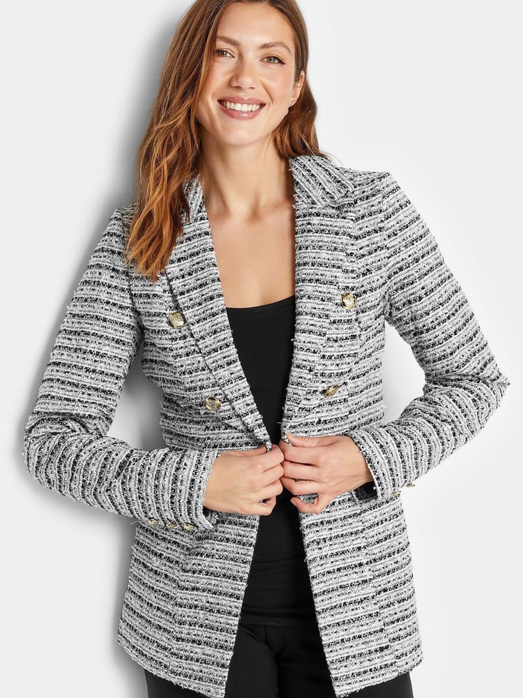 Long Tall Sally Black Boucle Blazer - Image 1 of 4