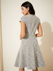 Friends Like These Black/White Fit and Flare Cap Sleeve Tailored Dress - Image 4 of 4