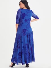 Scarlett & Jo Blue Floral Elizabeth Mesh Maxi Dress - Image 4 of 4