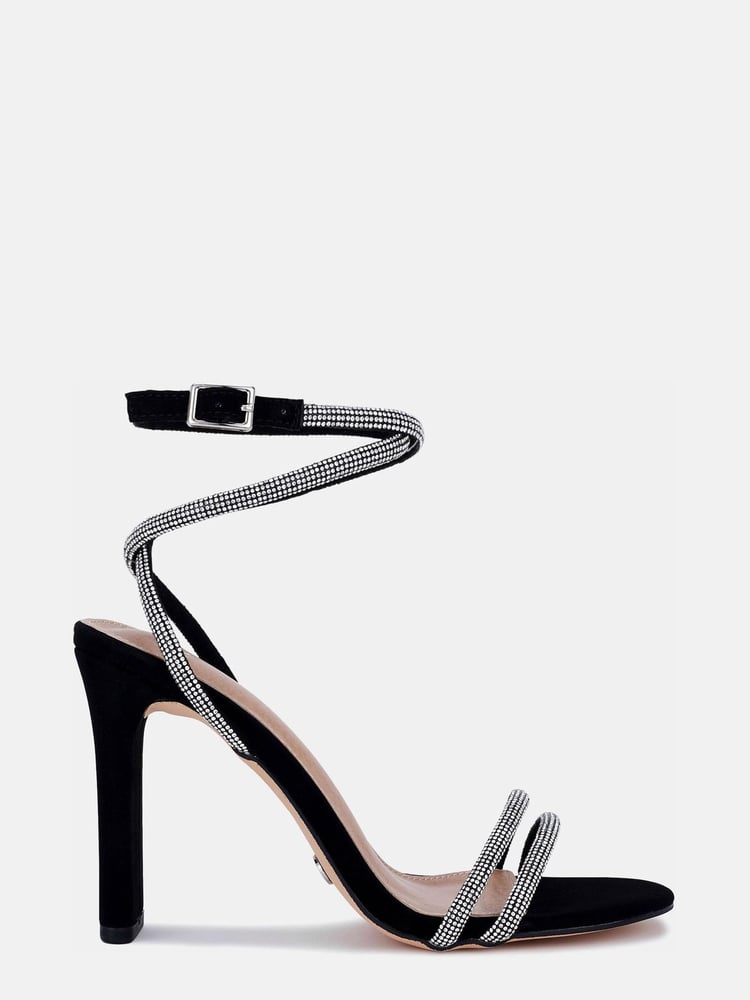 Novo Black Pain Killer Diamante Trim Heels - Image 2 of 4