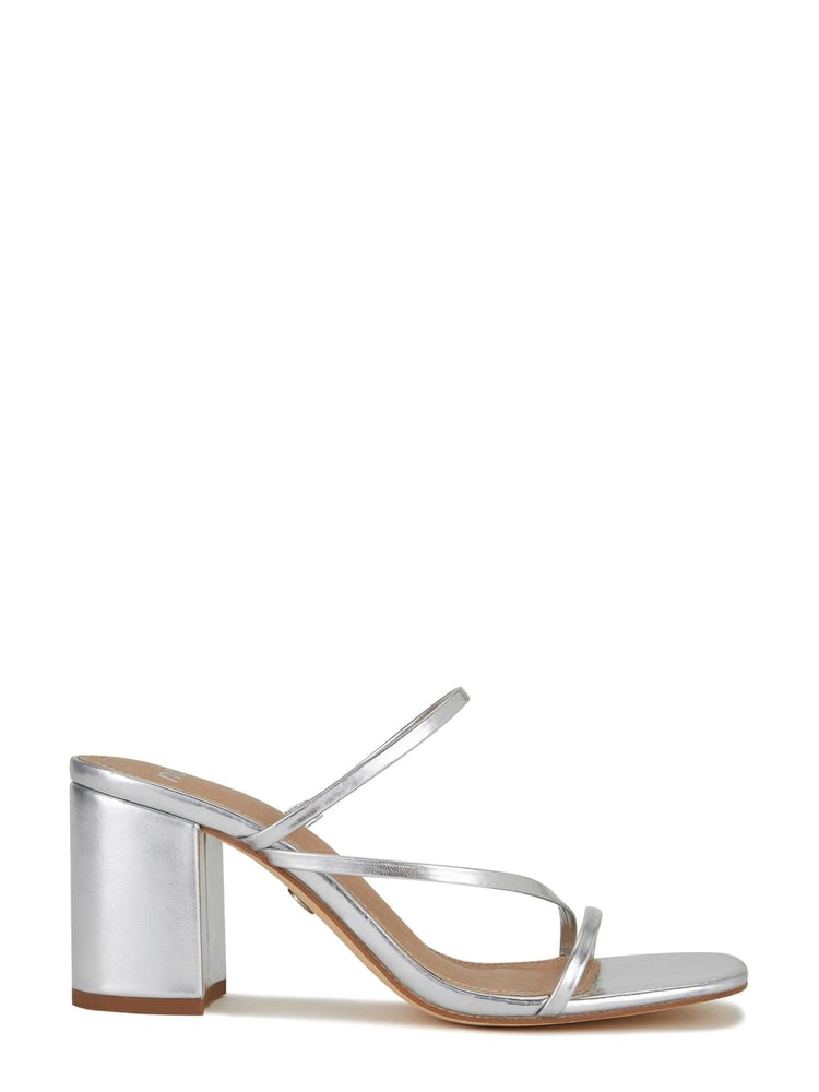 Novo Silver Wide FIt Nata Block Heel Mule - Image 1 of 4