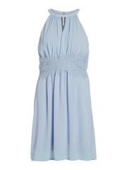 VILA Blue Halter Neck Tulle Fit And Flare Dress - Image 4 of 4