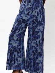 Religion Blue Halterneck Printed Jumpsuit With Wide Leg Trousers - Image 3 of 5