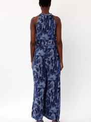 Religion Blue Halterneck Printed Jumpsuit With Wide Leg Trousers - Image 5 of 5