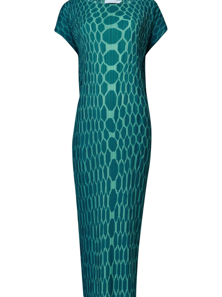 leem Green Plisse Midi Dress - Image 5 of 5