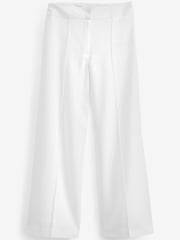 PixieGirl Petite White Wide Leg Linen Trousers With A Touch Of Linen - Image 3 of 3