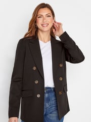 Long Tall Sally Black Double Breasted Blazer - Image 1 of 5
