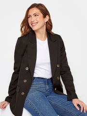 Long Tall Sally Black Double Breasted Blazer - Image 2 of 5