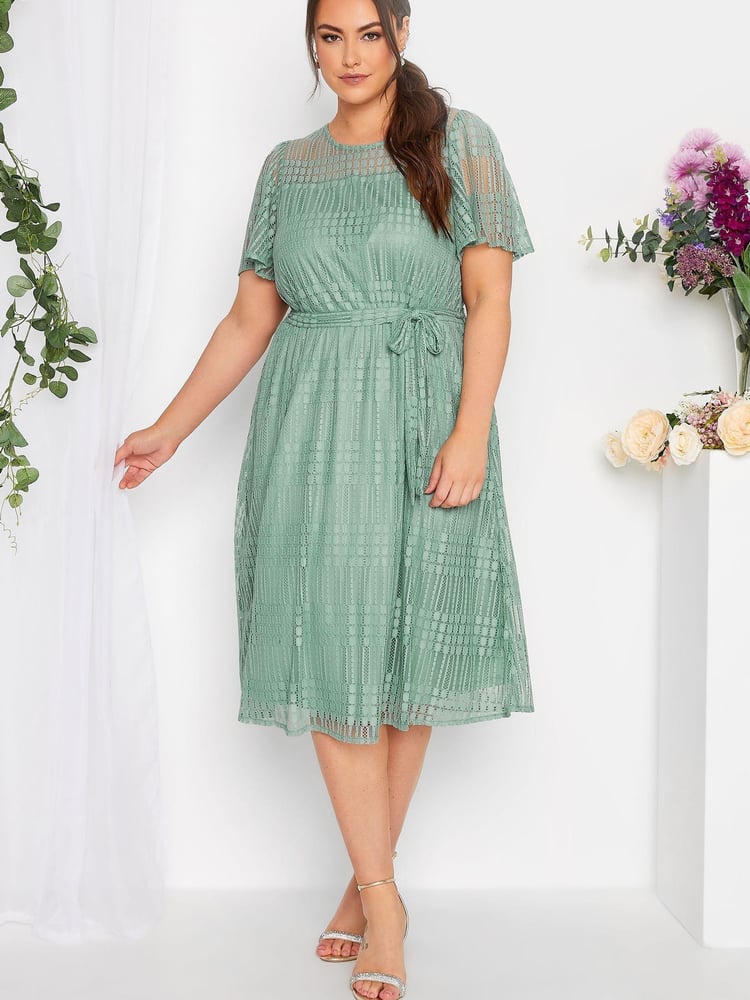 Yours Curve Green London Lace Dress - Image 1 of 4