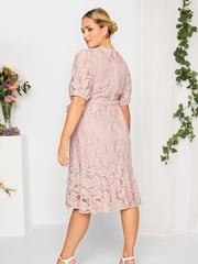 Yours Curve Pink London Lace Dress - Image 3 of 4