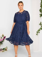 Yours Curve Blue London Lace Dress - Image 1 of 4