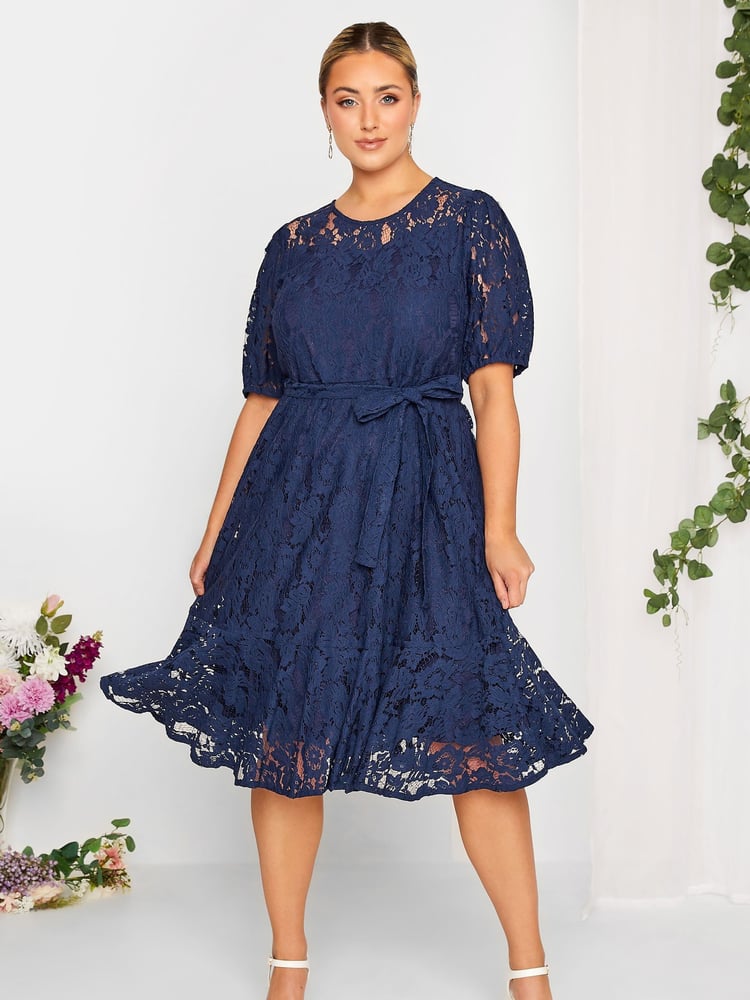 Yours Curve Blue London Lace Dress - Image 1 of 4