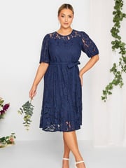Yours Curve Blue London Lace Dress - Image 2 of 4
