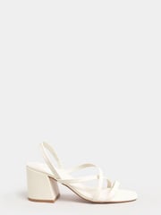 Long Tall Sally White Strippy Block Heel Sandal - Image 1 of 5