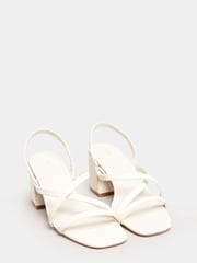 Long Tall Sally White Strippy Block Heel Sandal - Image 2 of 5