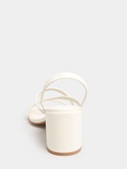 Long Tall Sally White Strippy Block Heel Sandal - Image 4 of 5