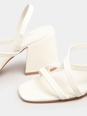 Long Tall Sally White Strippy Block Heel Sandal - Image 5 of 5