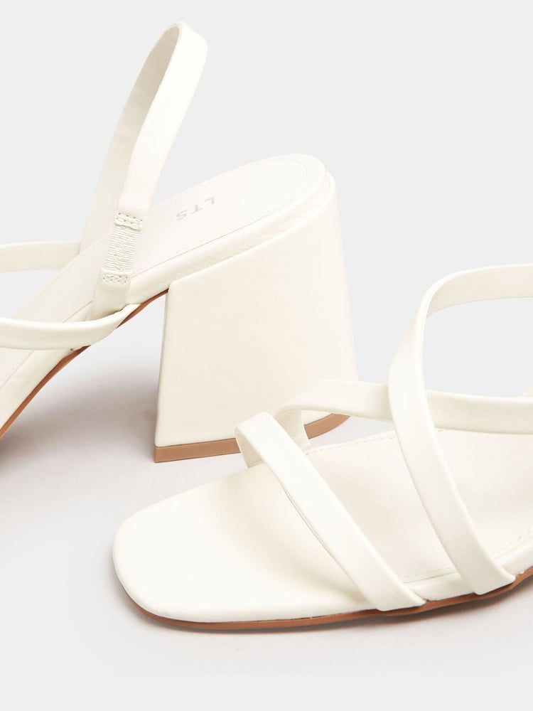 Long Tall Sally White Strippy Block Heel Sandal - Image 5 of 5