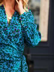 Sosandar Green Wrap Mini Shirt Dress - Image 6 of 6