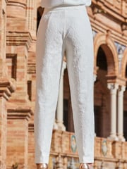 Sosandar white Ivory Lace Tuxedo Trouser - Image 5 of 6