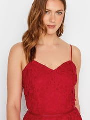 Long Tall Sally Red Lace V-Neck Midi Dress - Image 4 of 4