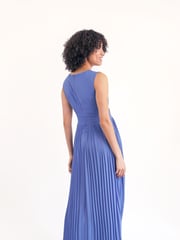 TFNC Blue Fully Pleated Dress With Cut Out Waist - Image 2 of 5