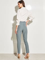 Lipsy Steel Blue Tailored Belted Tapered Trousers - Image 2 of 4