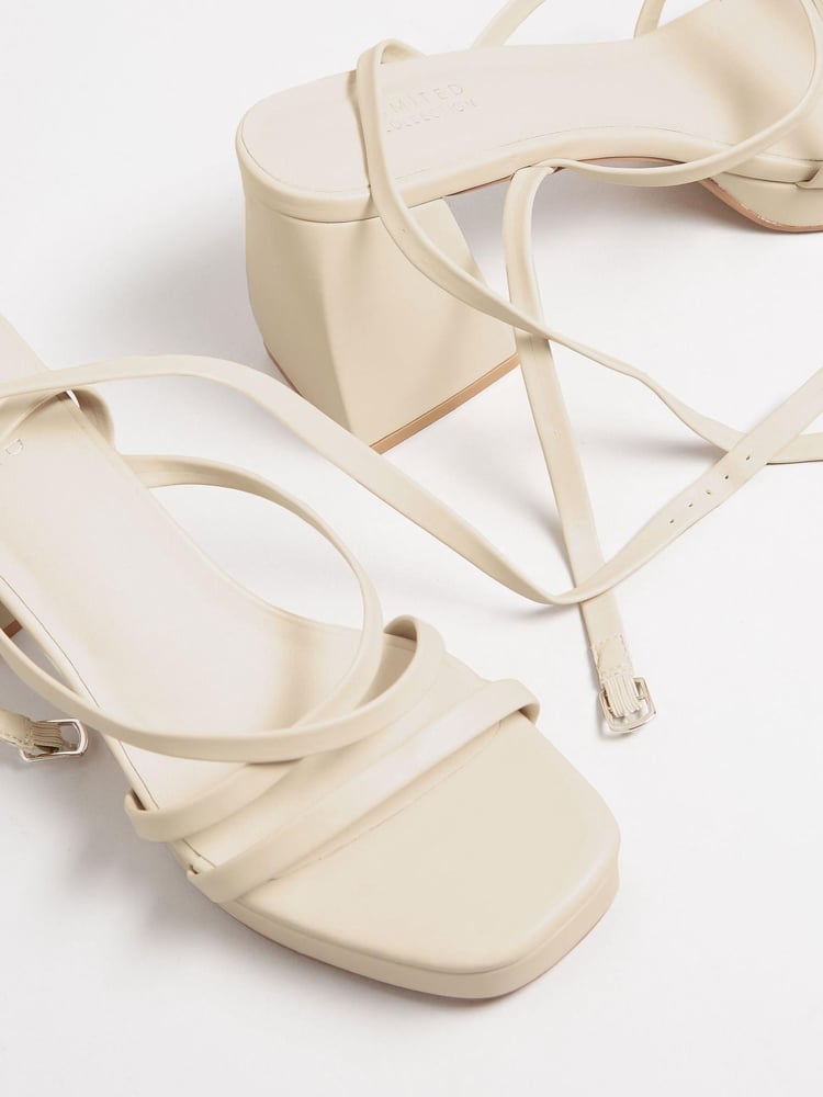 Yours Curve White Extra Wide Fit Wide Fit Chunky Platform Strappy Sandal - Image 5 of 5