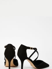 Friends Like These Black Wide FIt Cross Over Pointed Mid Court Heel - Image 4 of 4