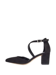 Friends Like These Black Standard Fit Cross Over Mid Court Block Heel Shoes - Image 5 of 5