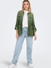 ONLY Khaki Green Utility Pocket Cargo Jacket - Image 2 of 5