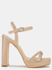 Novo Gold Agnes Studded Platform High Heel Sandals - Image 2 of 4