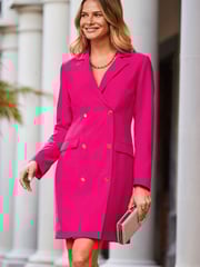 Sosandar Pink Double Breasted Blazer Dress - Image 3 of 6