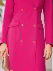 Sosandar Pink Double Breasted Blazer Dress - Image 4 of 6